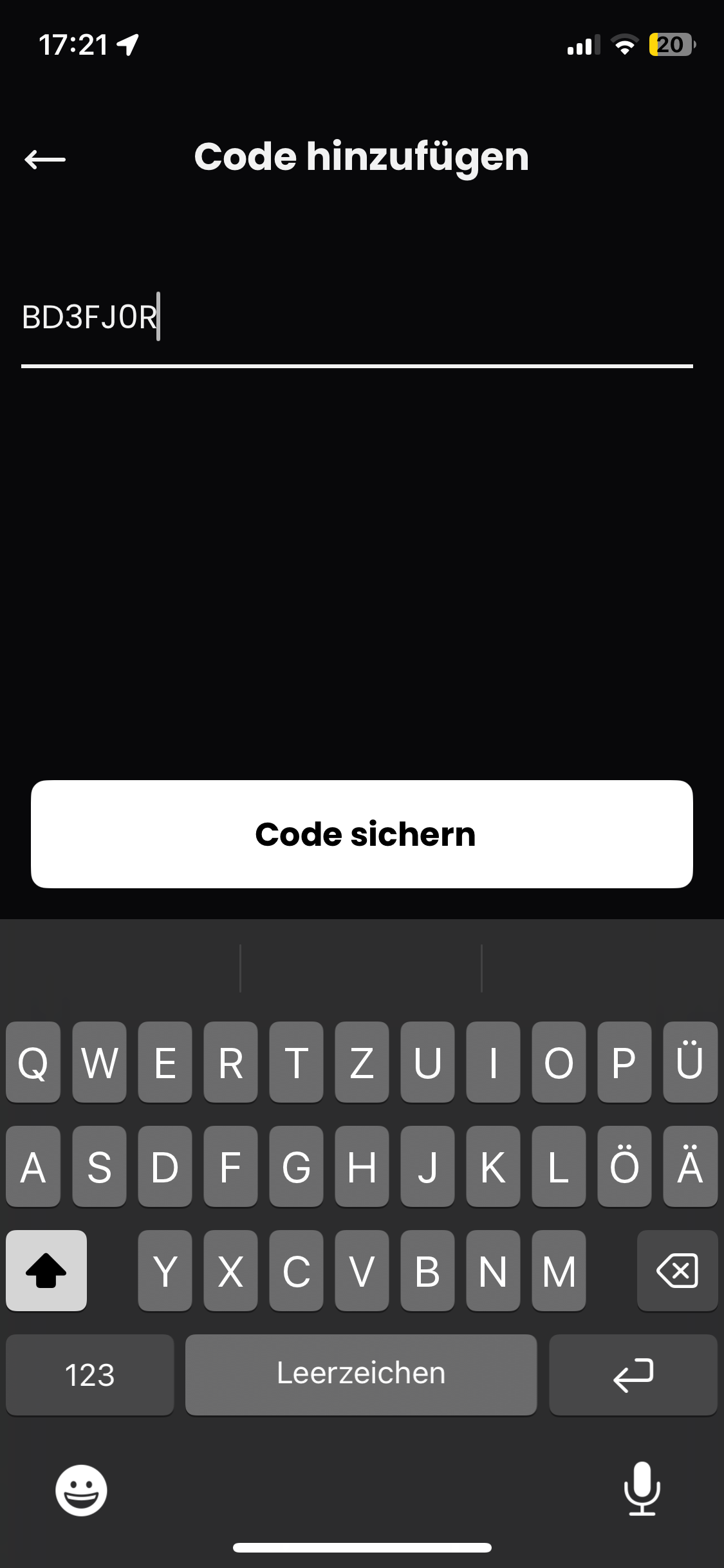 Code eingeben